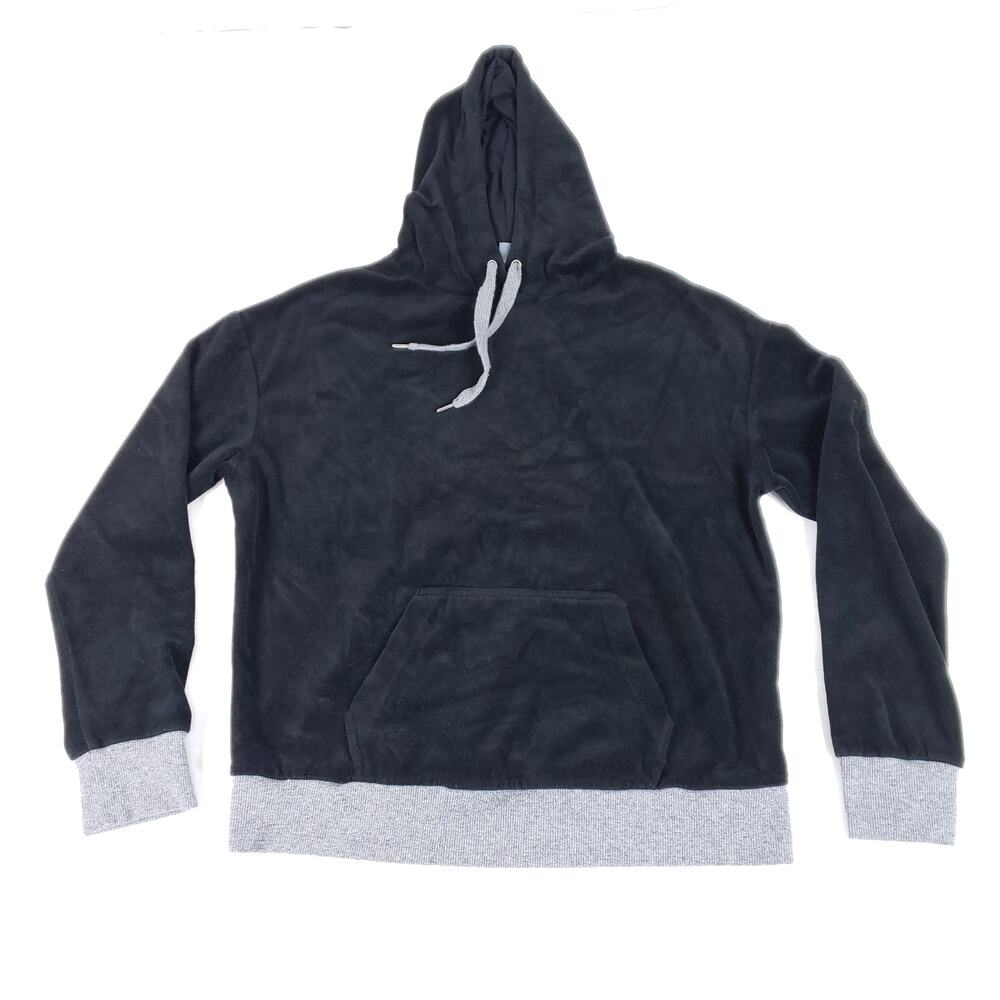 MIA Sport Black Gray Cropped Hoodie Shirt Small Athleisure Grunge Sporty E-Girl